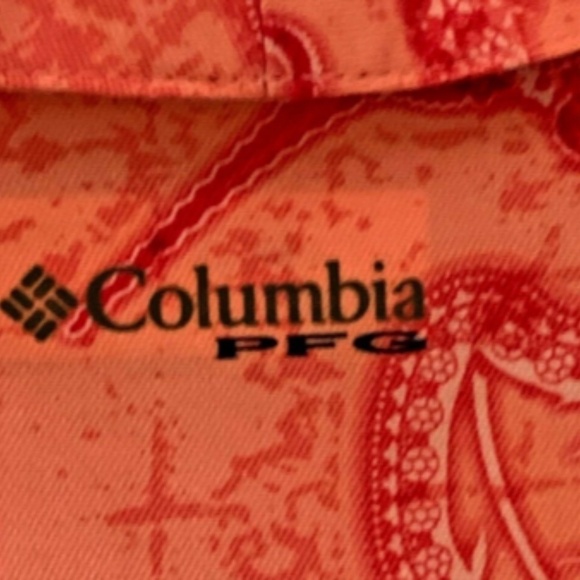 Columbia PFG Women Pink & Orange Short Sleeve Sz M Button Up Outdoor Shirt #232D - Picture 6 of 7